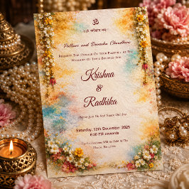 Indische Hochzeit ethnischer Luxus Hindu-Einladung Einladung