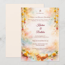 Indische Hochzeit ethnischer Luxus Hindu-Einladung