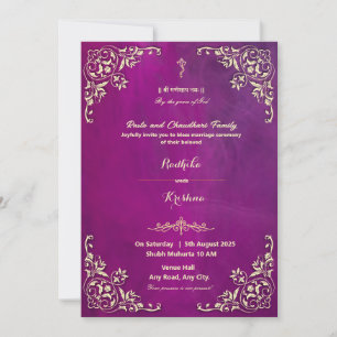 Indische Hochzeit Ganesha hinduistische Einladung