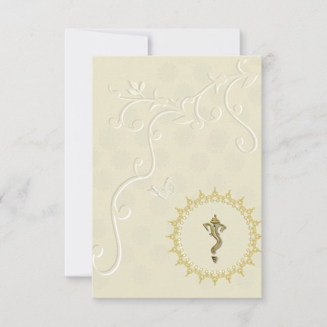 Indische Hochzeit hinderu Ganesha Einladung (Vorderseite)