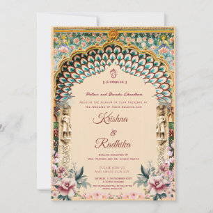 Indische Hochzeit Royal ethnischer Luxus-Einladung Einladung