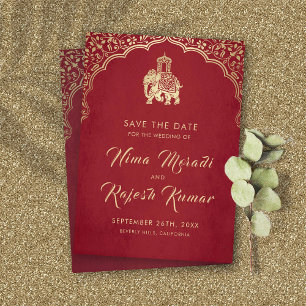 Indische Hochzeit Save The Date Gold Ganesha Einla Einladung