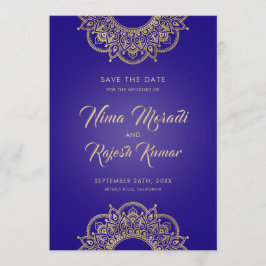 Indische Hochzeit, Save the Date, Lila und Gold Save The Date