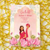 Indische Hochzeit speichern das Datum lotus bridal