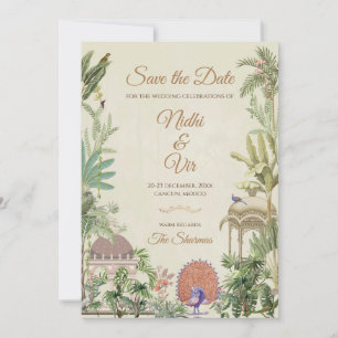 Indische Hochzeit Speichern Sie das Datum Einladun Save The Date