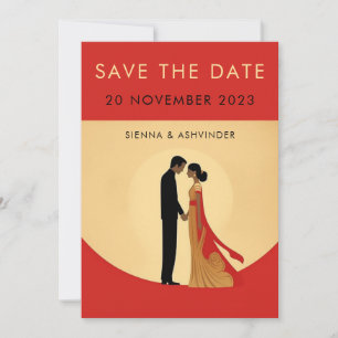 Indische Hochzeit speichert die Datumskarte Save The Date