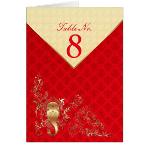 Indische Hochzeit - Tischnummer Card