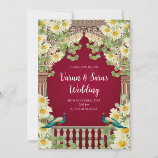 Indische Hochzeitkarte Digitale Hindueinladungen Einladung
