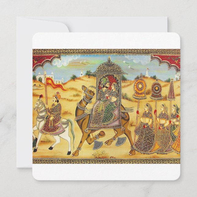 Indische Hochzeitsbewegung auf Kamelen (Vorderseite)