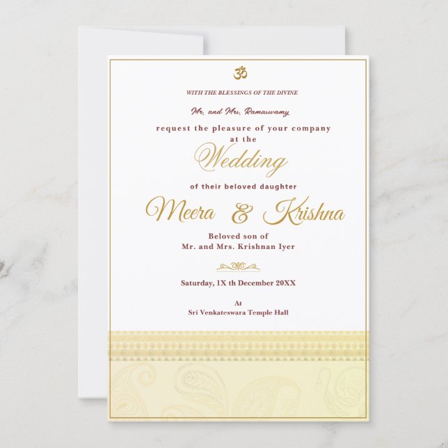 Indische Hochzeitseinladung Einladung (Vorderseite)