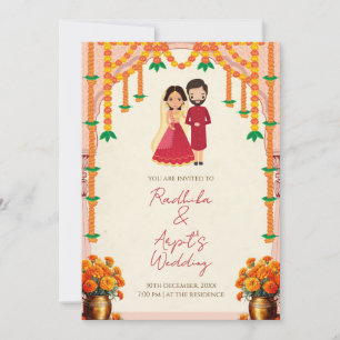 Indische Hochzeitseinladung & Hindu-Hochzeitseinla Einladung