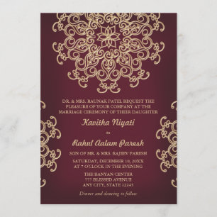 Indische Hochzeitseinladung im Stil von Marine und Einladung