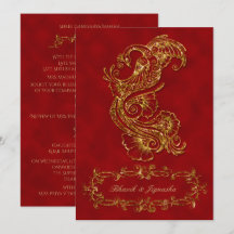 Indische Hochzeitseinladung von Red and Gold Peaco