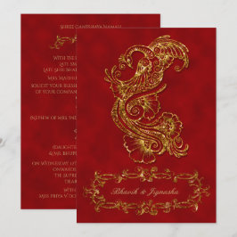 Indische Hochzeitseinladung von Red and Gold Peaco Einladung