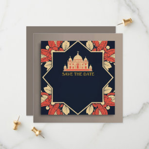 Indische Hochzeitseinladung zum Vormerken Save The Date
