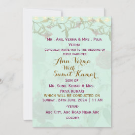 Indische Hochzeitseinladungen  Einladung