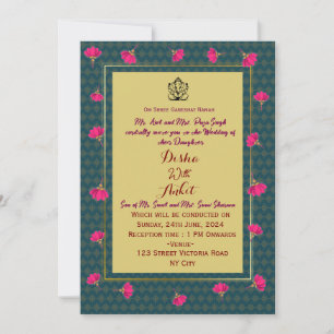 Indische Hochzeitseinladungen  Einladung