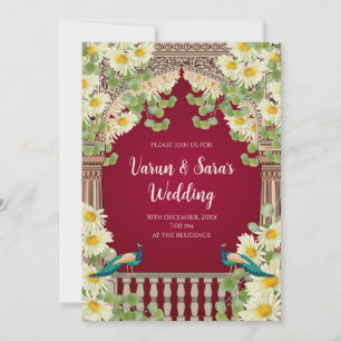 Indische Hochzeitseinladungskarte Digitale Hindu-E Einladung