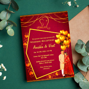 Indische Hochzeitsempfehlung Einladung