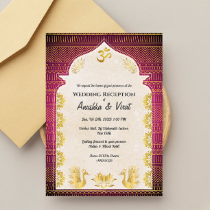 Indische Hochzeitsempfehlung Einladung
