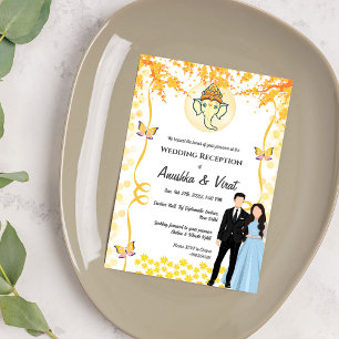 Indische Hochzeitsempfehlung Einladung