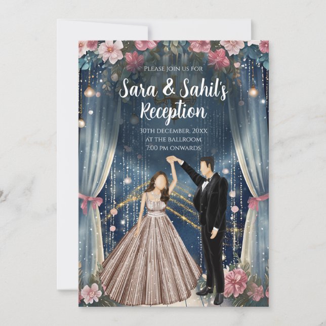 Indische Hochzeitsempfehlung lädt ein Einladung (Vorderseite)