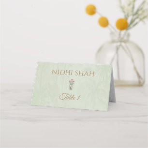 Indische Hochzeitsplatzkarten Moderne Pichwai-Them Platzkarte