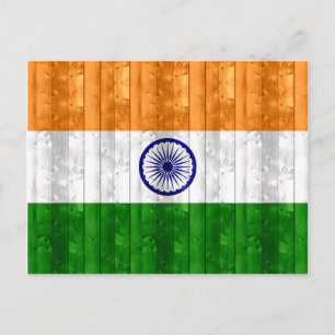 Indische Holzflagge Postkarte