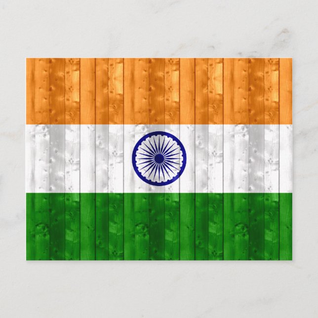 Indische Holzflagge Postkarte (Vorderseite)