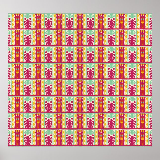Indische Illustration des traditionellen Textildes Poster (Vorne)