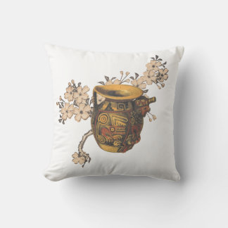 Indische Inspirierte Töpferkunst mit Blumendesign Kissen