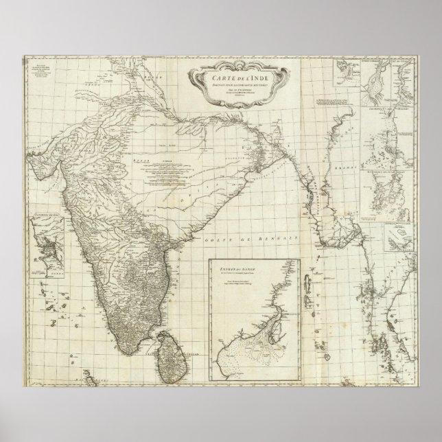 Indische Karte Poster (Vorne)