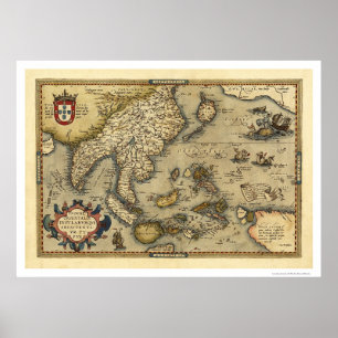Indische Karte von Ortelius 1570 Poster