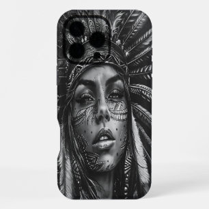 Indische Kriegerin mit Gesichtsbemalung iPhone 16 Pro Max Hülle