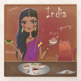 indische Küche Glasuntersetzer