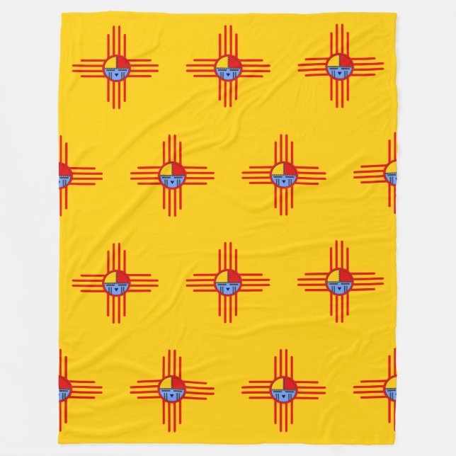 Indische Kultur - Kachina Zia Symbol 2 Fleecedecke (Vorderseite)