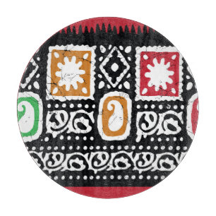 Indische Kultur: Traditionelles Art Design Schneidebrett