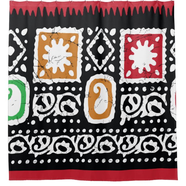 Indische Kultur: Traditionelles Kunstdesign Duschvorhang (Vorderseite)