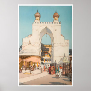 Indische Kunst Indien Reiseplakat Stadtstraßen-Dru Poster