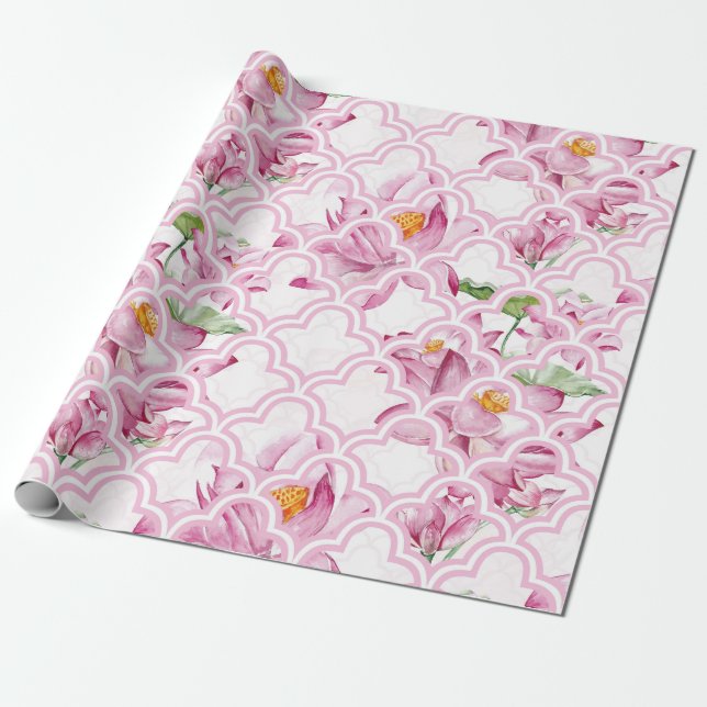 Indische Lotus-Blume Geschenkpapier (Ungerollt)