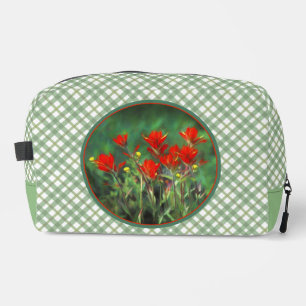 Indische Malerei mit Pinsel Original Wildblume Art Waschbeutel