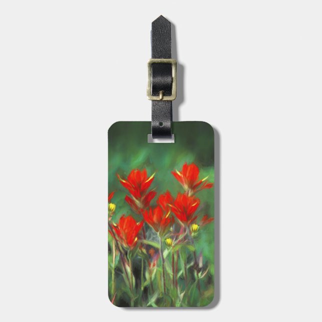 Indische Malerei mit Pinsel - Originelle Blume Gepäckanhänger (Vorderseite vertikal)