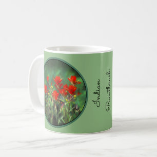 Indische Malerei mit Pinsel - Originelle Blume Kaffeetasse