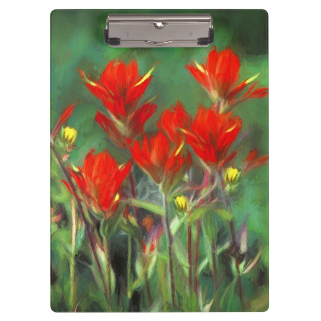 Indische Malerei mit Pinsel - Originelle Blume Klemmbrett (Vorderseite)
