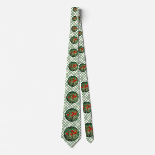 Indische Malerei mit Pinsel - Originelle Blume Krawatte (Vorderseite)