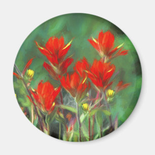 Indische Malerei mit Pinsel - Originelle Blume Magnet