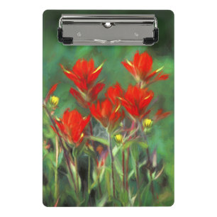 Indische Malerei mit Pinsel - Originelle Blume Mini Klemmbrett