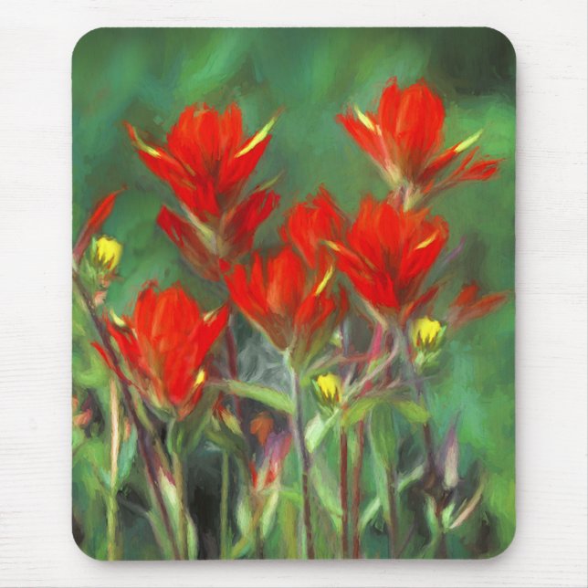 Indische Malerei mit Pinsel - Originelle Blume Mousepad (Vorne)