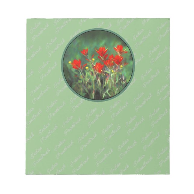 Indische Malerei mit Pinsel - Originelle Blume Notizblock (Vorderseite)