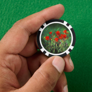Indische Malerei mit Pinsel - Originelle Blume Pokerchips